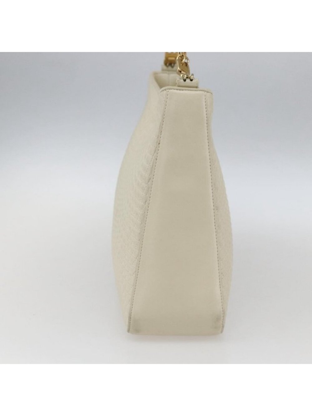 Authentic BALLY Shoulder Bag Leather Ivory Gold - Picture 11 of 16